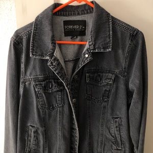 Distressed Black Denim Jacket